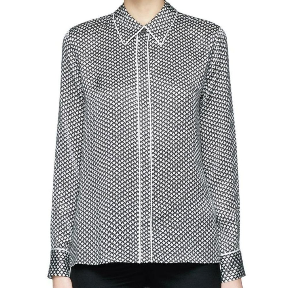 Equipment Kate Moss Shiloh Silk Button Down Blouse Stars